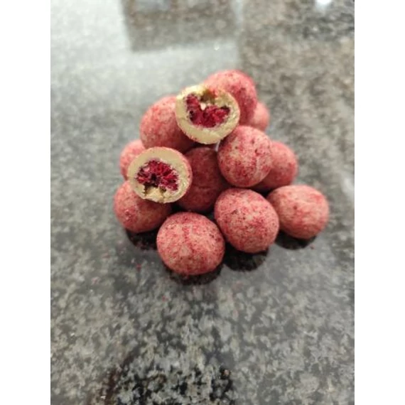 Málna brontei pisztáciás fehér csokoládéval 100g