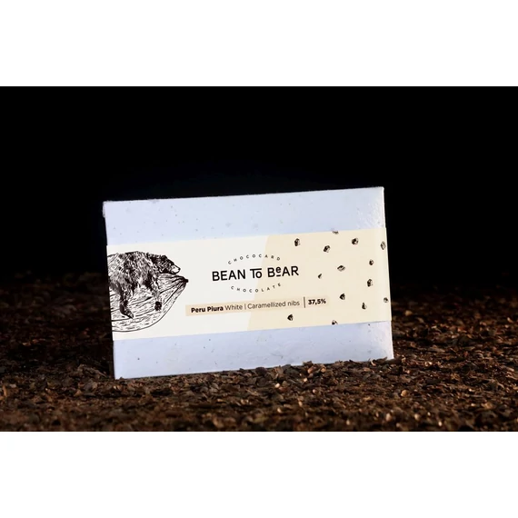 37,5% Fehér csokoládé karamellizált kakaóbab törettel